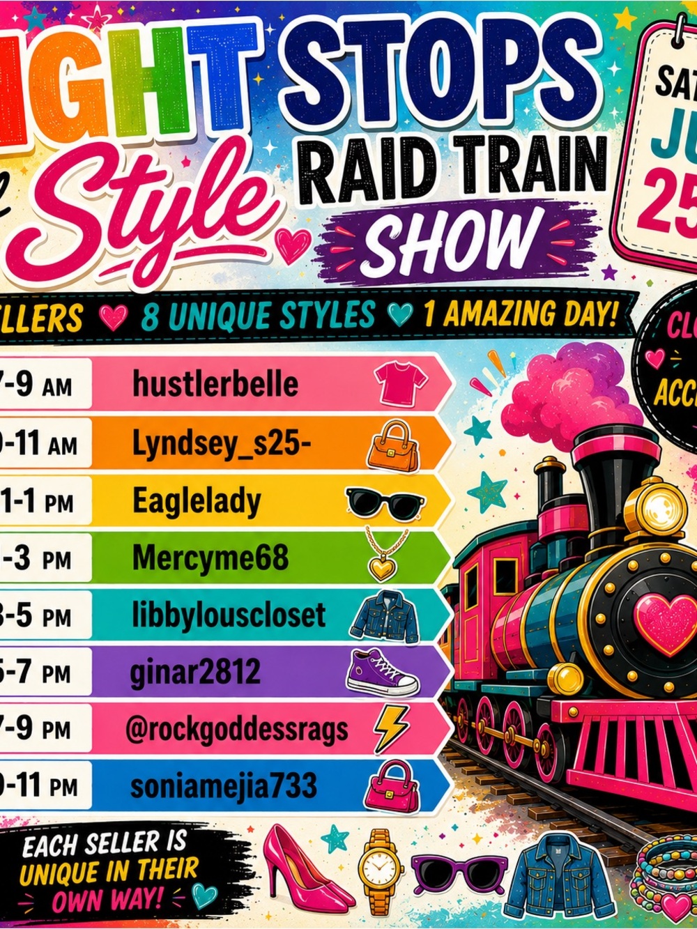 Eight stops of styles… I will be selling Plus size everything!!!